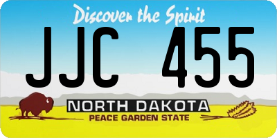 ND license plate JJC455