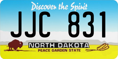 ND license plate JJC831