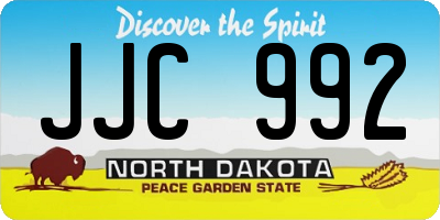 ND license plate JJC992