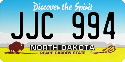 ND license plate JJC994