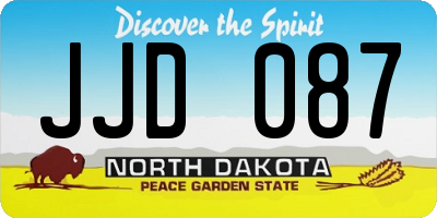 ND license plate JJD087