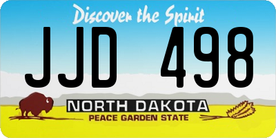 ND license plate JJD498