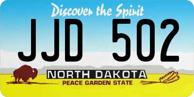 ND license plate JJD502