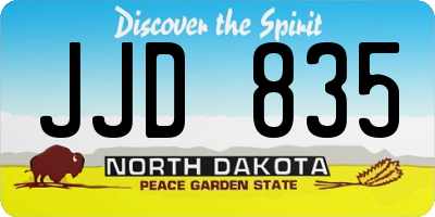 ND license plate JJD835
