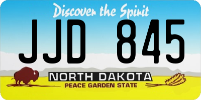 ND license plate JJD845