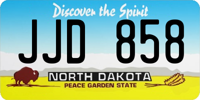 ND license plate JJD858