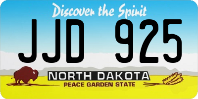 ND license plate JJD925