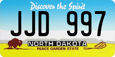 ND license plate JJD997