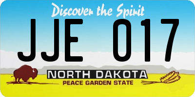 ND license plate JJE017