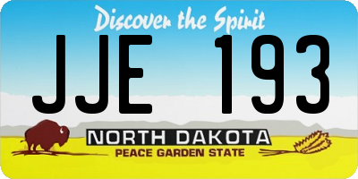 ND license plate JJE193