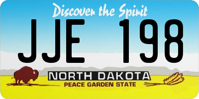 ND license plate JJE198