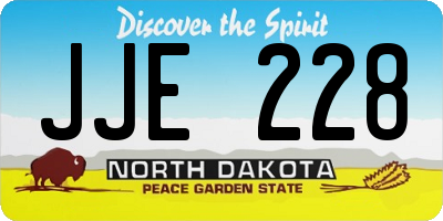 ND license plate JJE228