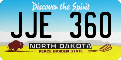 ND license plate JJE360