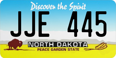 ND license plate JJE445