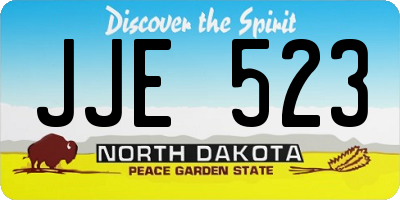 ND license plate JJE523