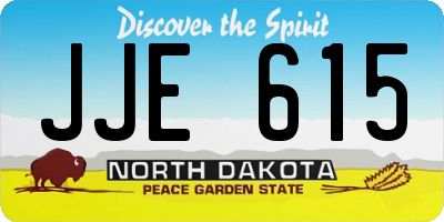 ND license plate JJE615