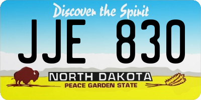 ND license plate JJE830