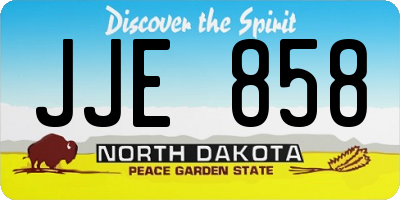 ND license plate JJE858