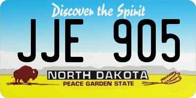 ND license plate JJE905