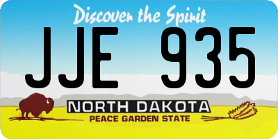 ND license plate JJE935