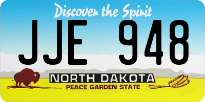 ND license plate JJE948