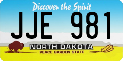 ND license plate JJE981
