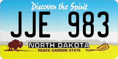 ND license plate JJE983