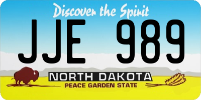 ND license plate JJE989
