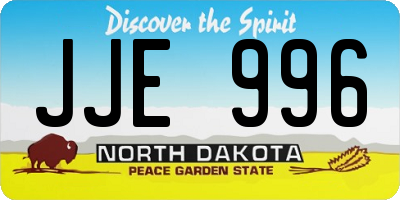 ND license plate JJE996