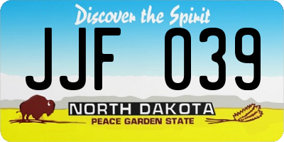 ND license plate JJF039
