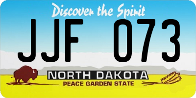 ND license plate JJF073