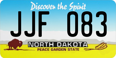 ND license plate JJF083