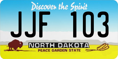 ND license plate JJF103