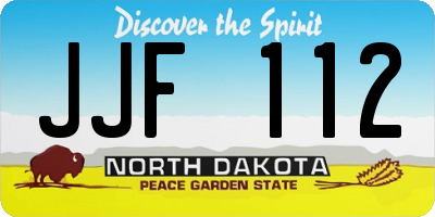 ND license plate JJF112