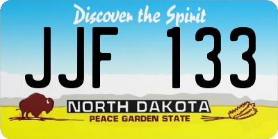 ND license plate JJF133