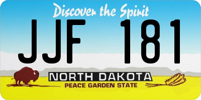 ND license plate JJF181