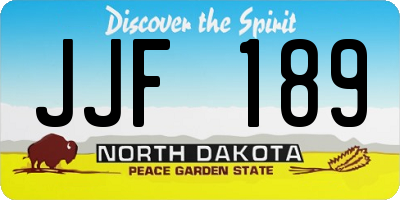 ND license plate JJF189
