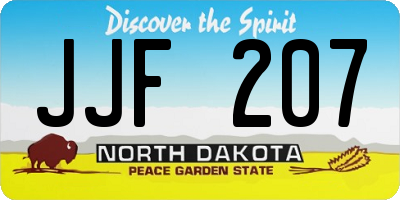 ND license plate JJF207