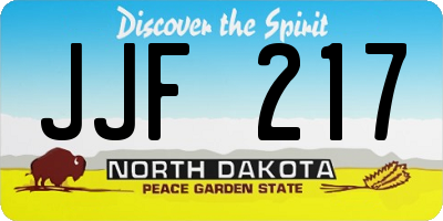 ND license plate JJF217