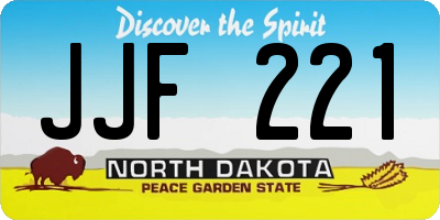 ND license plate JJF221