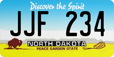 ND license plate JJF234