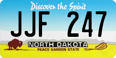 ND license plate JJF247