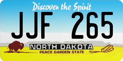 ND license plate JJF265