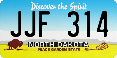 ND license plate JJF314