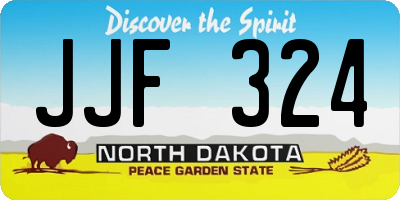 ND license plate JJF324