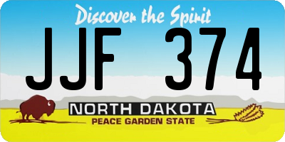 ND license plate JJF374