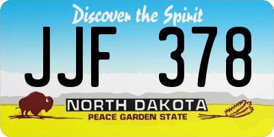 ND license plate JJF378