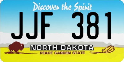 ND license plate JJF381