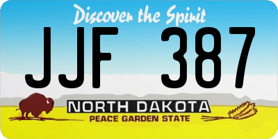 ND license plate JJF387