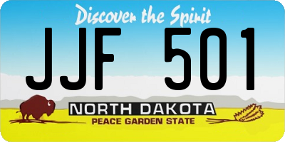 ND license plate JJF501